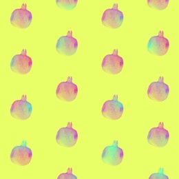 pomegranates pattern in vibrant gradient holographic neon colors. concept art. minimal surrealism background