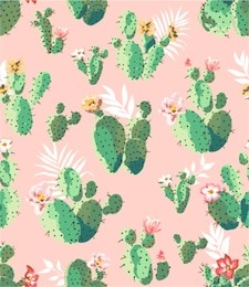 seamless cute prickly pear cactus print pattern background