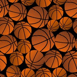 basketball halftone gradient seamless pattern .