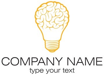 light bulb idea with brain vector logo template. corporate icon such as logotype. creative light bulb idea brain vector.