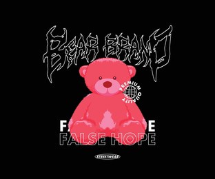 pink bear aesthetic graphic design for t shirt  street wear and urban style