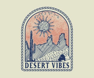 arizona desert adventure vibes vector artwork design 