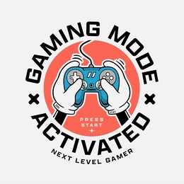 vector joysticks gamepad illustration with slogan texts, for t-shirt prints and other uses.