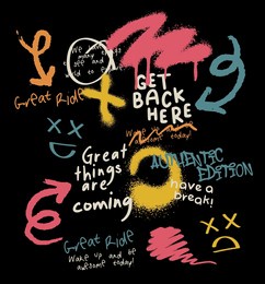 urban typography street art graffiti slogan print with spray effect for graphic tee t shirt or sweatshirt - vector