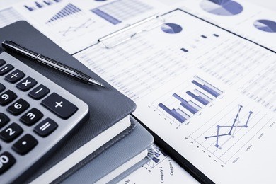 showing business and financial report. accounting