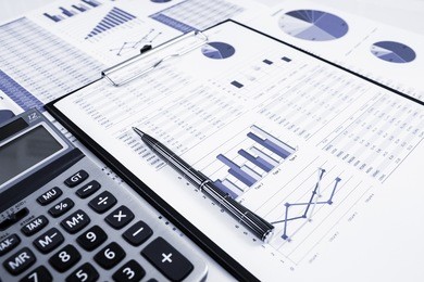 showing business and financial report. accounting