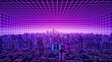 metaverse city concept. 3d render