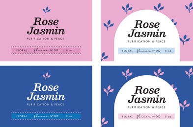 candle label template candy pastel colors, minimalist label design, packaging label, botanical, lavender candle, label sticker, jasmin candle, floral, floral pattern, trendy, modern template