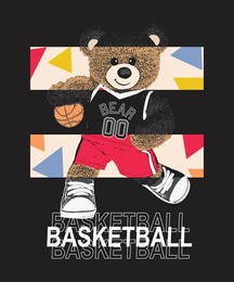 typography t shirt slogan basketball bear illustration art