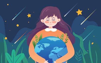 earth hour, low carbon environmental protection, earth day, public welfare illustration