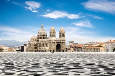 cathedral de la major - one of the main church and local landmark in marseille, france