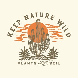 wild illustration nature desert vintage badge cactus