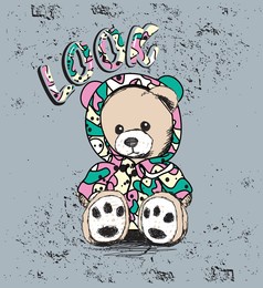 t shirt slogan look bear illustration art