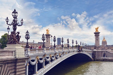 alexandre iii bridge in paris, france