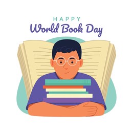 world book day.  education vector illustration.
