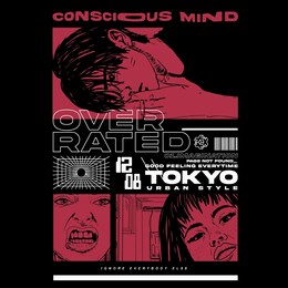 manga style face with geometric shape and slogan vector design for t-shirt graphics, banner, fashion prints, slogan tees, stickers, flyer, posters and other creative uses	