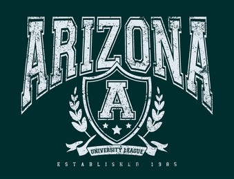 vintage typography college varsity state slogan print with grunge effect for graphic tee t shirt or sweatshirt - vector
