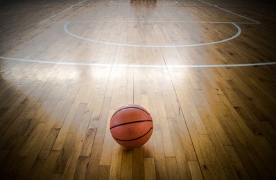 basketball ball over floor in the gym 