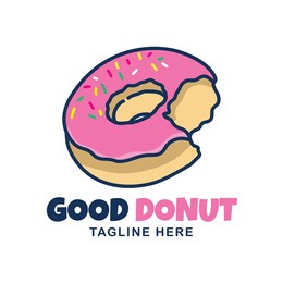 donut vector illustration logo design, perfect for donut store, tshirt and sticker design