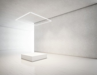 presentation room with empty podium