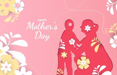happy mother day background with line