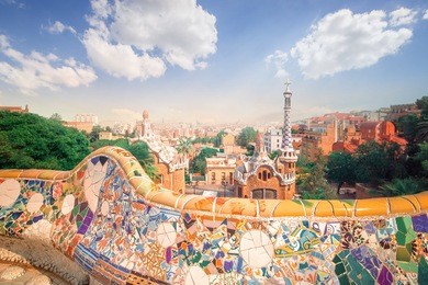 the famous park guell in barcelona, spain