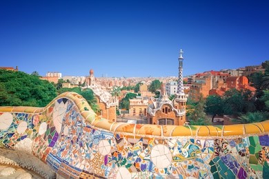 the famous park guell in barcelona, spain