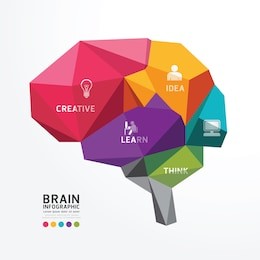 vector brain design conceptual polygon style,abstract vector illustration