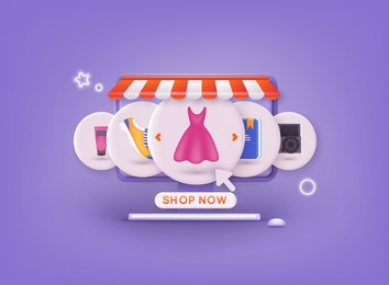 online shopping on application and website concept, digital marketing online, shopping cart with new items on smartphone screen. 3d web vector illustrations.
