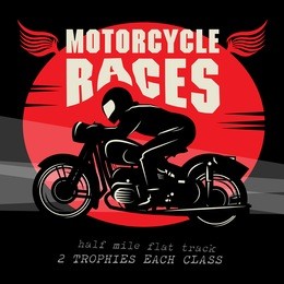 vintage motorcycle race poster, vector illustration