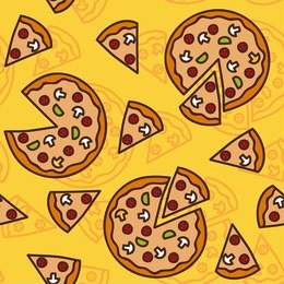 pizza seamless pattern (vector illustration)