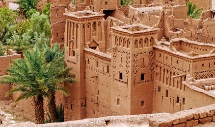 kasbah ait benhaddou in morocco, traditional berber clay ksar - fortified city
