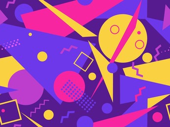memphis seamless pattern with geometric shapes in 80s style. geometric retro pattern. abstract background design for brochures, banners and promotional items. vector illustration