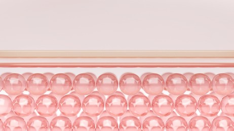 skin cells and collagen layer. 3d rendering