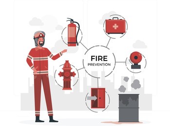 fire prevention illustration stock vector