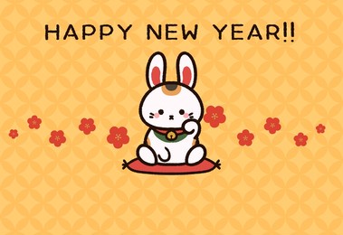 new year's card of 2023 of beckoning cat of rabbit.