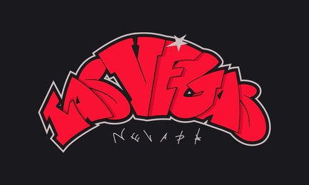 las vegas nevada graffiti style hand drawn lettering. can be used for printing on t shirt and souvenirs. posters, banners, cards, flyers, stickers. decorative vector text.