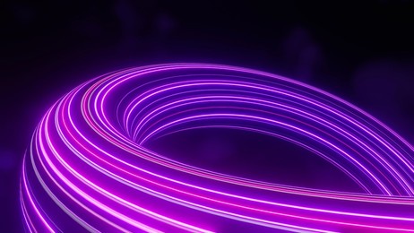 3d render of flash neon and light glowing on dark scene. speed light tunnel through the city or urban. technology internet of future network. sci fiction of hyperspace interstellar travel.