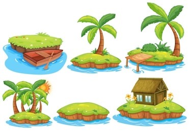 illustration of different islands