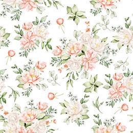 seamless background, floral pattern with watercolor flowers. repeat fabric wallpaper print texture. perfectly for wrapped paper, backdrop.
