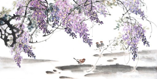 flower painting .traditional chinese painting.
