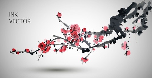 vector plum blossom.traditional chinese elements.