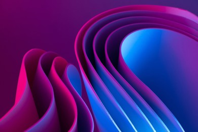 colorful motion elements with neon led illumination. abstract futuristic background.