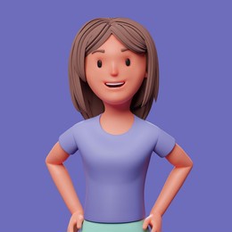 female 3d character avatar, 3d render