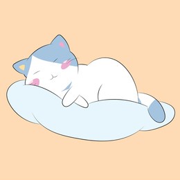 sleeping cat character vector illustration