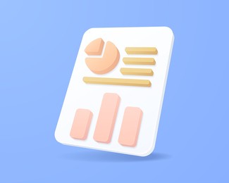 realistic business report data 3d icon design illustrations. sales, chart, graph vector design concept