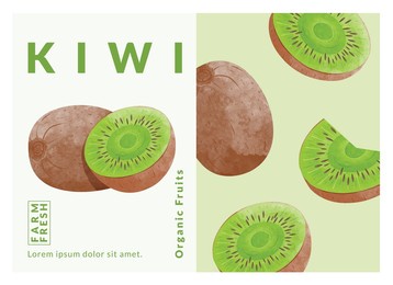 custard apple packaging design templates, watercolour style vector illustration.