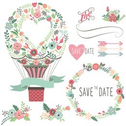 vintage flowers hot air balloon