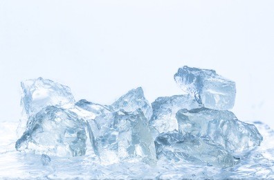 pieces of crushed ice