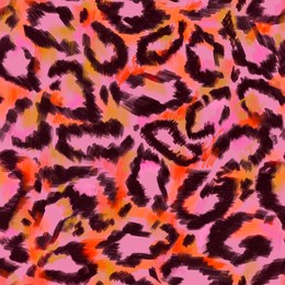 bright colorful blurry sketched seamless pattern with abstract geometric chaotic irregular spots of animal skins colorful leopard skin, jaguar fur soft fluffy effect limited color palette